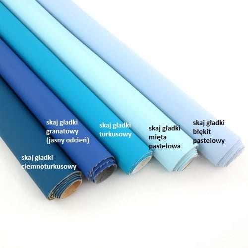 Ekoskóra / skaj gładki ciemnoturkusowy pastelowy