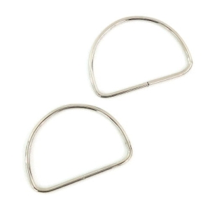 Ucha 7,5 x 10,7 cm metalowe do torby - półkole srebrne (2 sztuki)