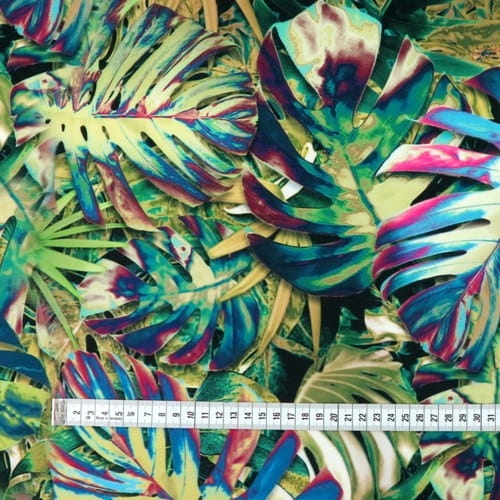 WELUR TAPICERSKI Monstera kolorowe