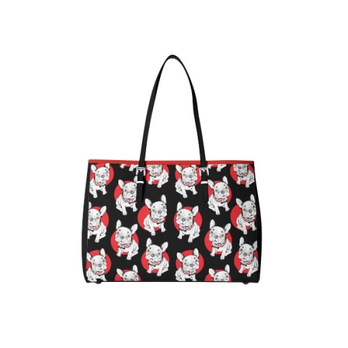 TKANINA WODOODPORNA Buldogi na czarym bag.jpg