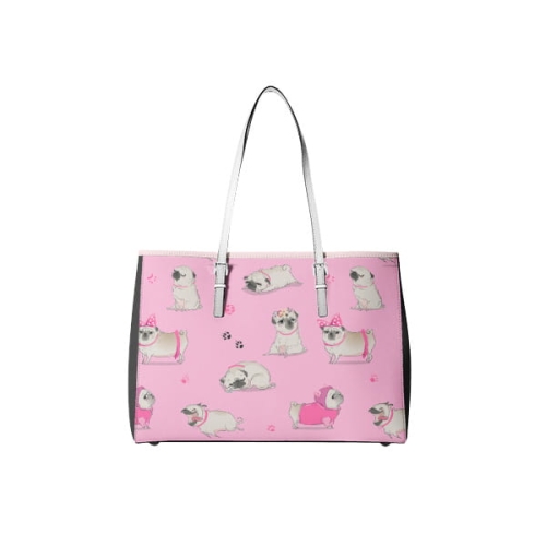 TKANINA WODOODPORNA Mopsy na różu bag.jpg