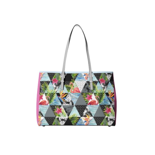 TKANINA WODOODPORNA Trójkąty z flamingami bag.jpg