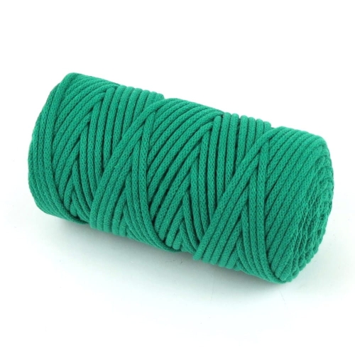 Sznurek bawełniany z rdzeniem 5 mm zielony - motek 100 m