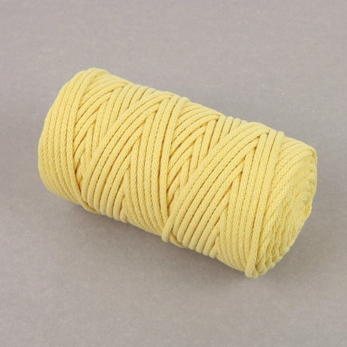 Sznurek bawełniany z rdzeniem 5 mm żółty - motek 100 m