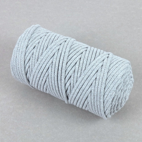 Sznurek bawełniany z rdzeniem 5 mm szary - motek 100 m