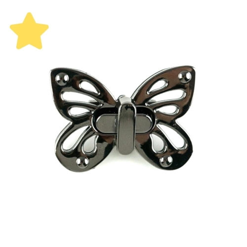 Zapięcie obrotowe 50x35 mm motyl kolor czarny