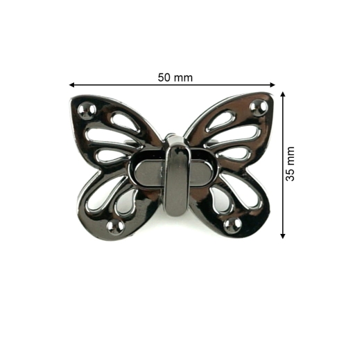 Zapięcie obrotowe 50x35 mm motyl kolor czarny
