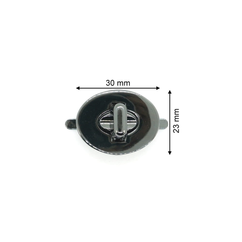Zapięcie obrotowe 5 szt. 30 mm owalne kolor czarny