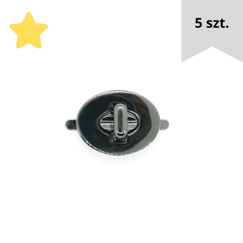 Zapięcie obrotowe 5 szt. 30 mm owalne kolor czarny