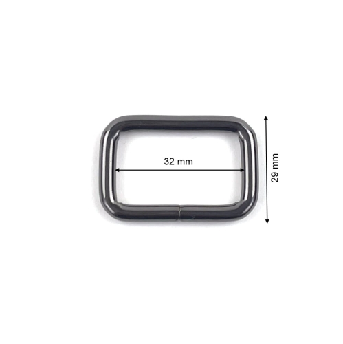 Prostokąt / uchwyt 32 mm kolor czarny