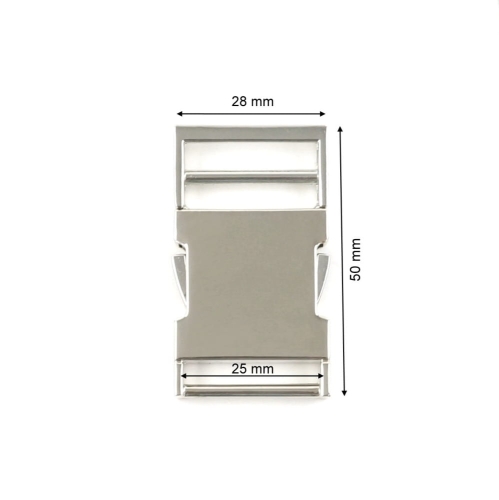 Klamra metalowa 25 mm (zapięcie) kolor srebrny
