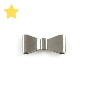 Ozdoba kokardka metalowa 40 x 18 mm kolor srebrny
