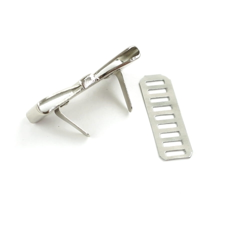 Ozdoba kokardka metalowa 40 x 18 mm kolor srebrny