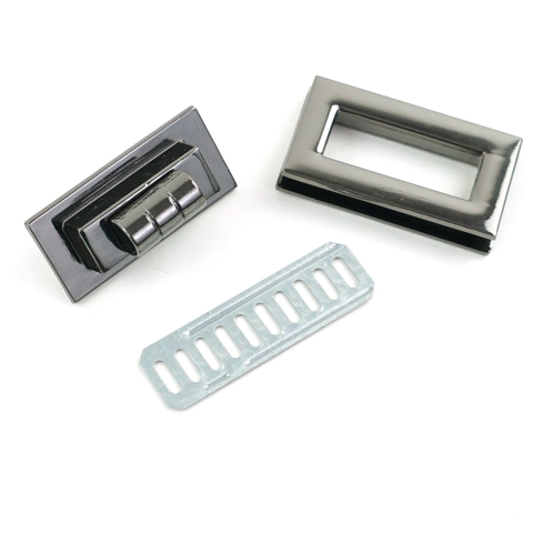 Zapięcie obrotowe 40x20mm do torebki kolor czarny