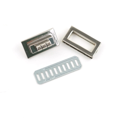 Zapięcie obrotowe 30x16mm do torebki kolor srebrny