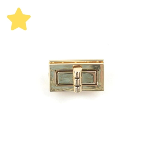 Zapięcie obrotowe 30x16mm do torebki kolor złoty