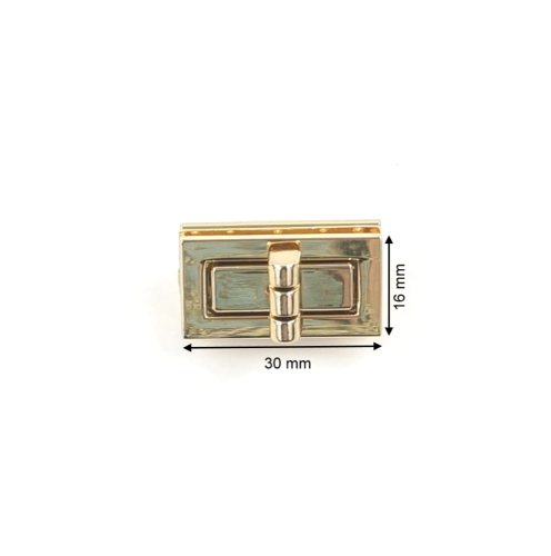 Zapięcie obrotowe 30x16mm do torebki kolor złoty