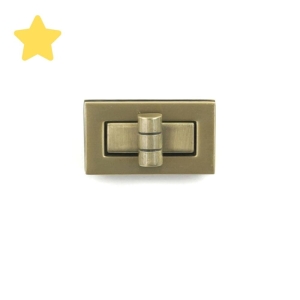 Zapięcie obrotowe 40x20mm do torebki kolor stare złoto