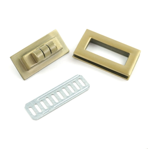 Zapięcie obrotowe 40x20mm do torebki kolor stare złoto