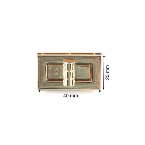 Zapięcie obrotowe 40x20mm do torebki kolor złoty