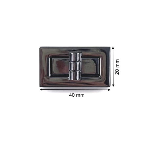 Zapięcie obrotowe 40x20mm do torebki kolor czarny