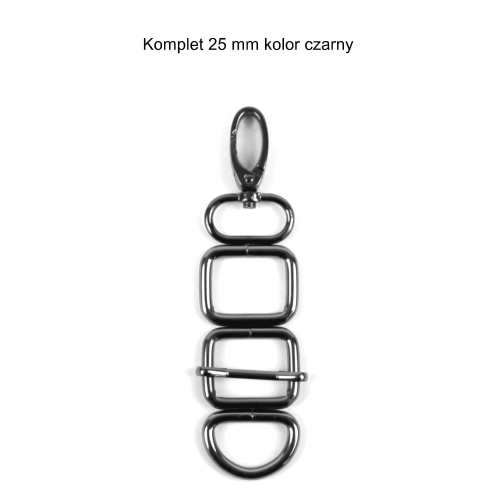 Karabińczyk 25 mm kolor czarny