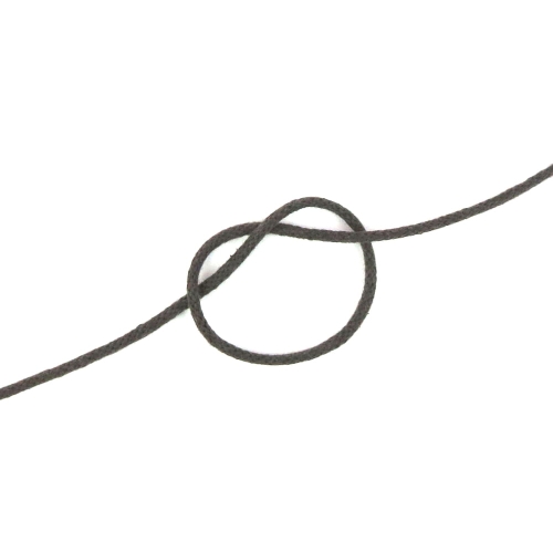 Sznurek bawełniany 3 mm pleciony brązowy ciemny