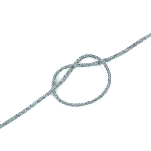 Sznurek bawełniany 3 mm pleciony szary ciemny