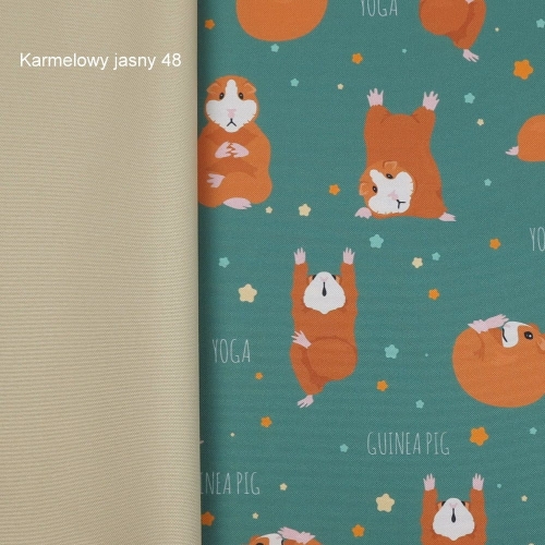 TKANINA WODOODPORNA Świnki morskie - kawia domowa