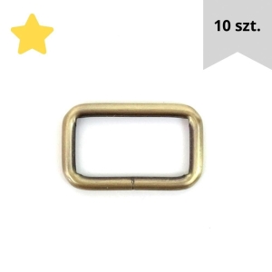Prostokąt/uchwyt 10 szt. 38 mm kolor stare złoto