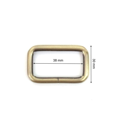 Prostokąt/uchwyt 10 szt. 38 mm kolor stare złoto
