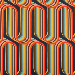 TKANINA WODOODPORNA OXFORD Tęcza 3D retro