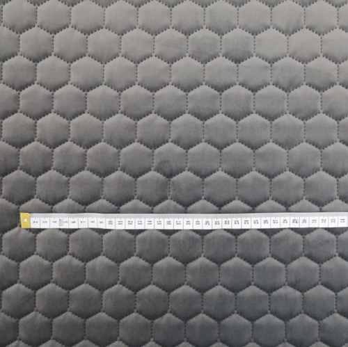 WELUR TAPICERSKI Riviera szary 95 pikowany plaster miodu