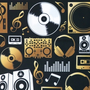 TKANINA WODOODPORNA OXFORD DJ Music [6-8]