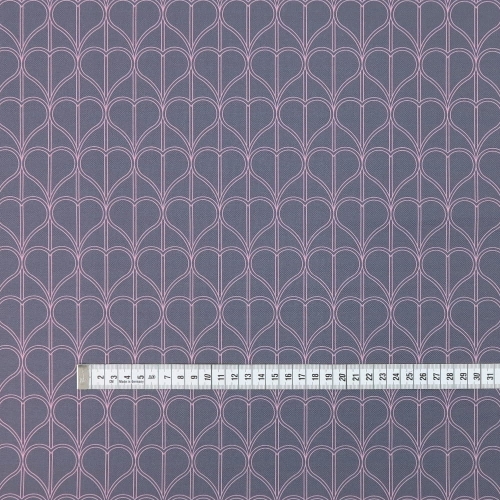 TKANINA WODOODPORNA Serca na fioletowym