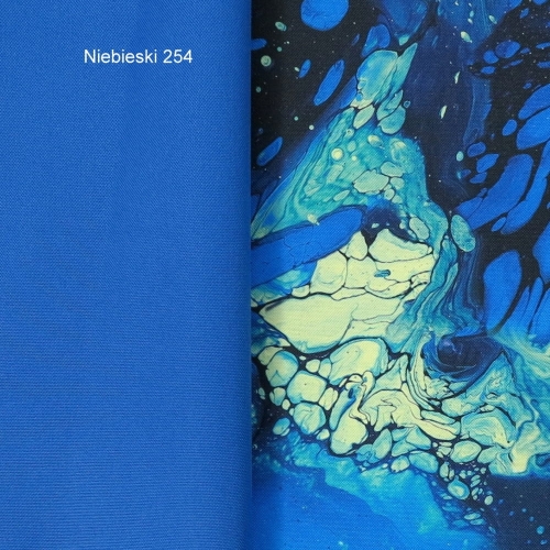 TKANINA WODOODPORNA Abstrakcja pouring - niebieska