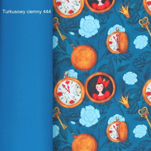 TKANINA WODOODPORNA Alicja - zegary i kwiaty