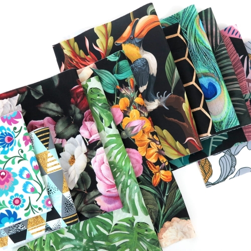 Zestaw na patchwork-welur drukowany