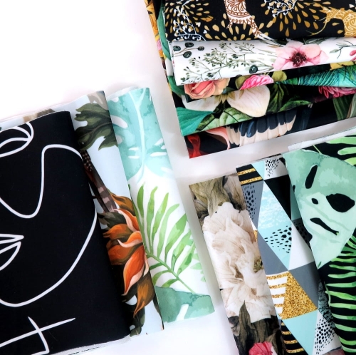 Zestaw na patchwork-welur drukowany