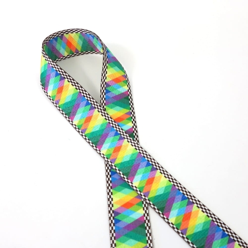 Taśma nośna 38 mm poliestrowa kolorowe romby