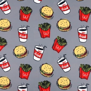 TKANINA WODOODPORNA Fast food (mały wzór) [6-8]
