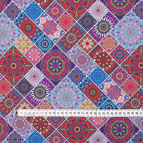 TKANINA WODOODPORNA Kafelki - mozaika kolorowa