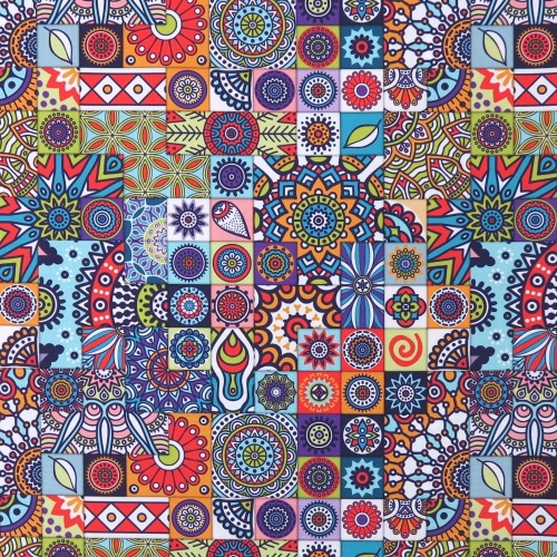 TKANINA WODOODPORNA Kafelki - mozaika folk