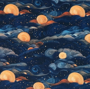 TKANINA WODOODPORNA OXFORD Nocne niebo [6-8]