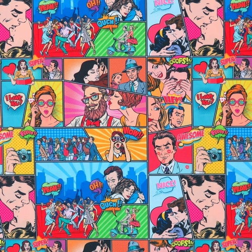 TKANINA WODOODPORNA Komiks retro