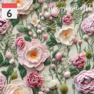 WELUR TAPICERSKI Haft kwiaty 2  [6]