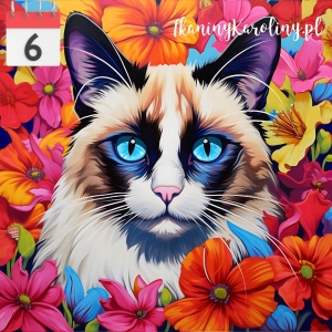 Panel wodoodporny 50x50cm Kot w kwiatach 9 [6]