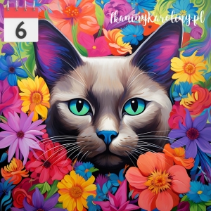 Panel wodoodporny 50x50cm Kot w kwiatach 14 [6]