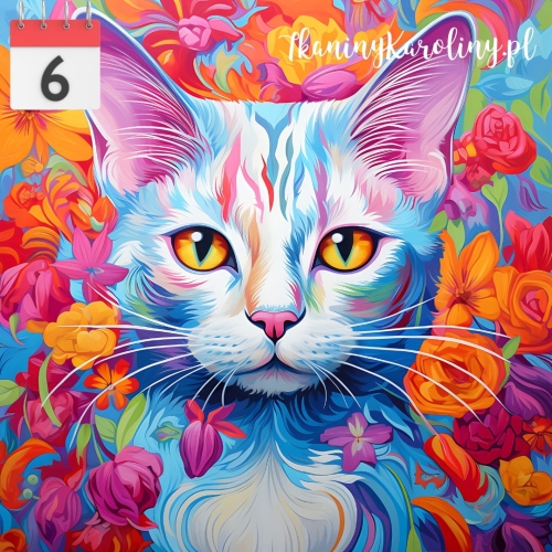 Panel wodoodporny 50x50cm Kot w kwiatach 32 [6]