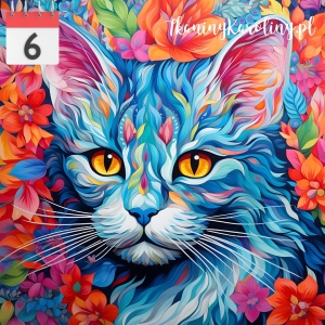 Panel wodoodporny 50x50cm Kot w kwiatach 33 [6]